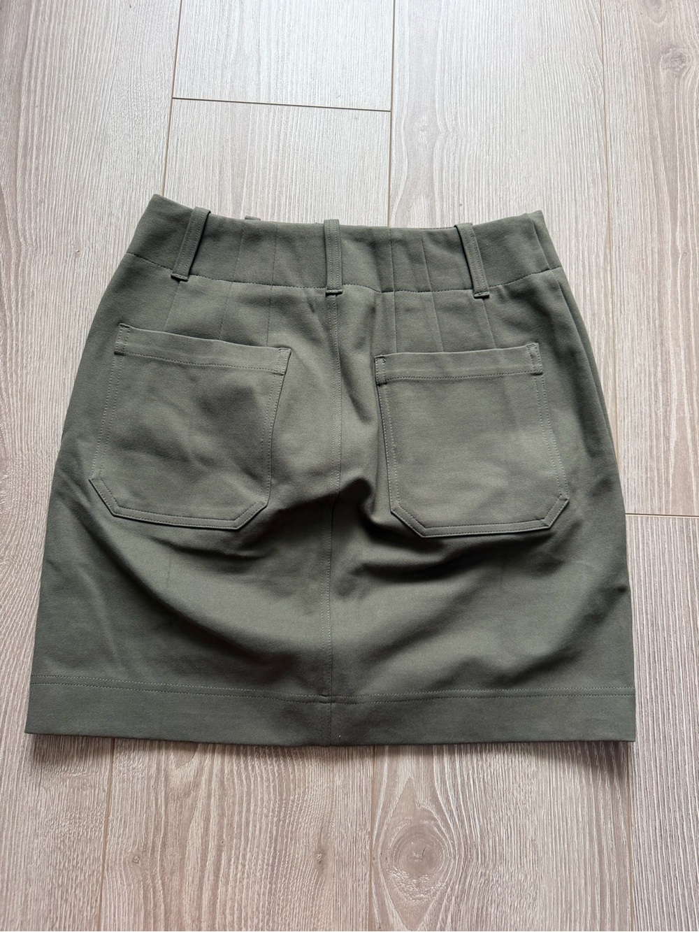 Anthropologie Maeve Colette Sage Green Mini Skirt Magic Fabric high waisted - Picture 3 of 4